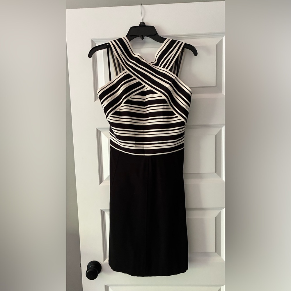 Maeve Strapless Black and White Dress size 16 from Antropology